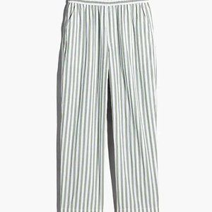 Madewell Pull-On Wide-Leg Pants in Striped Signature Poplin size M
